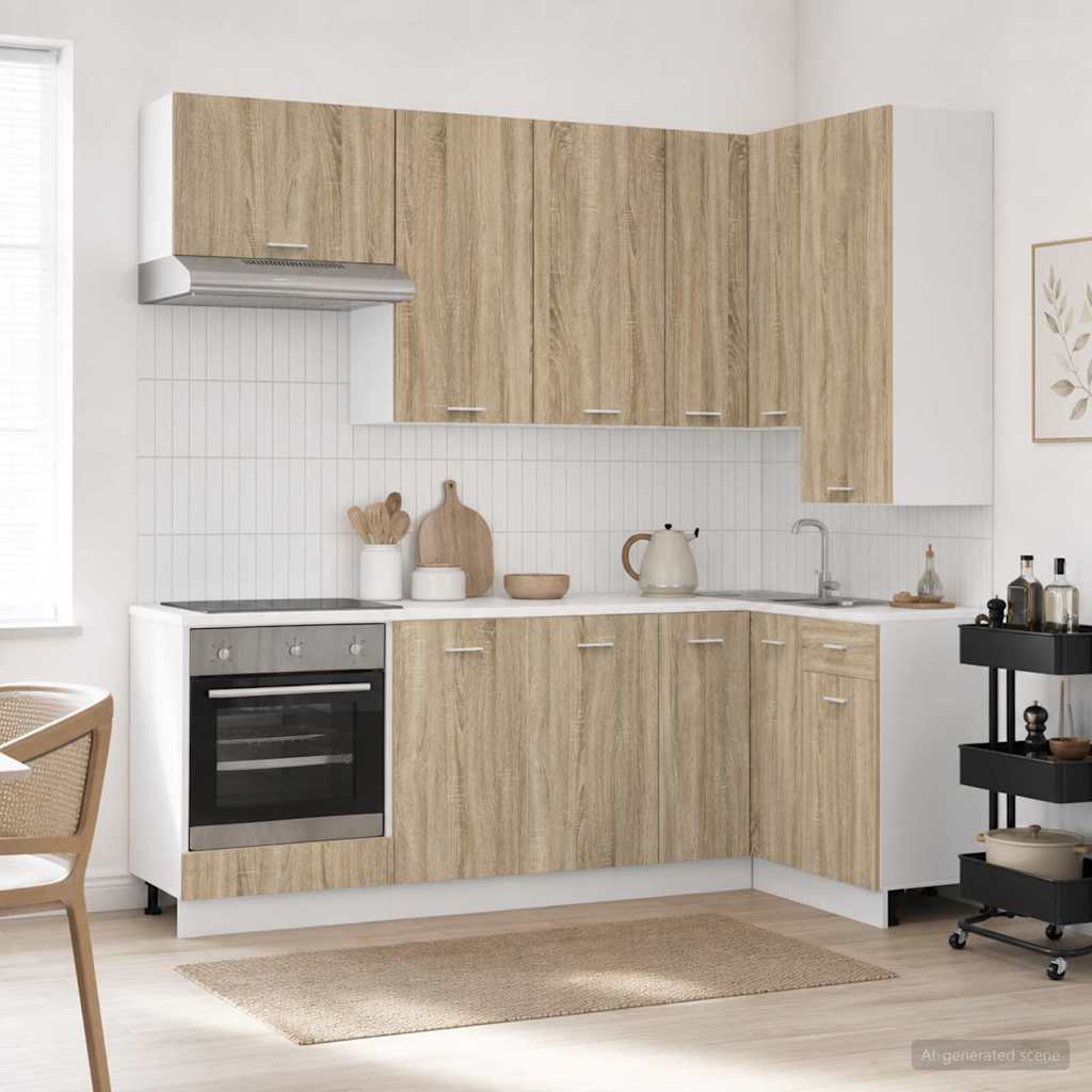 Kitchen Unit LYON 8 pcs Sonoma Oak Engineered Wood