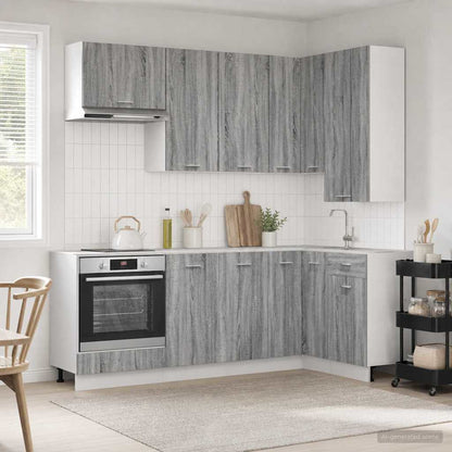 Kitchen Unit LYON 8 pcs Grey Sonoma Engineered Wood