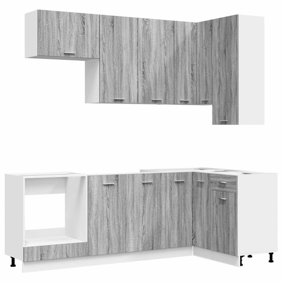 Kitchen Unit LYON 8 pcs Grey Sonoma Engineered Wood