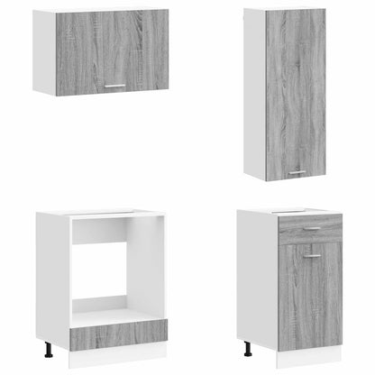 Kitchen Unit LYON 8 pcs Grey Sonoma Engineered Wood
