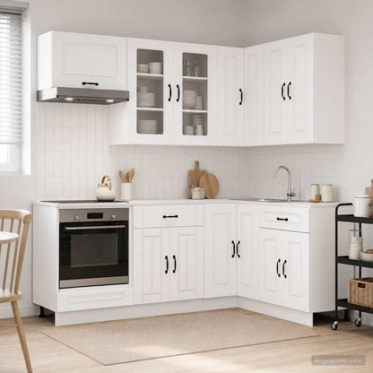 Kitchen Unit KALMAR 8 pcs White Engineered Wood