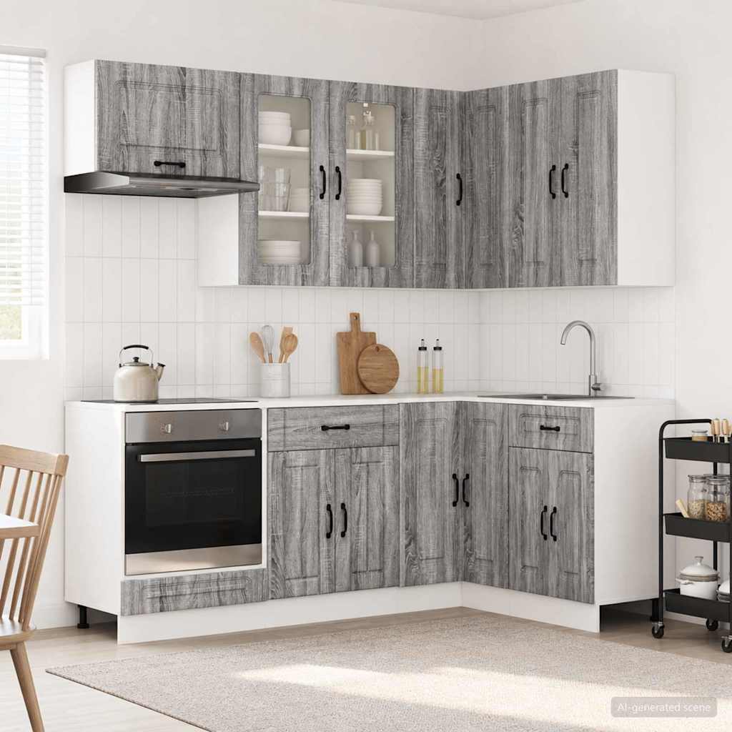 Kitchen Unit KALMAR 8 pcs Grey Sonoma Engineered Wood
