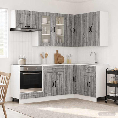 Kitchen Unit KALMAR 8 pcs Grey Sonoma Engineered Wood