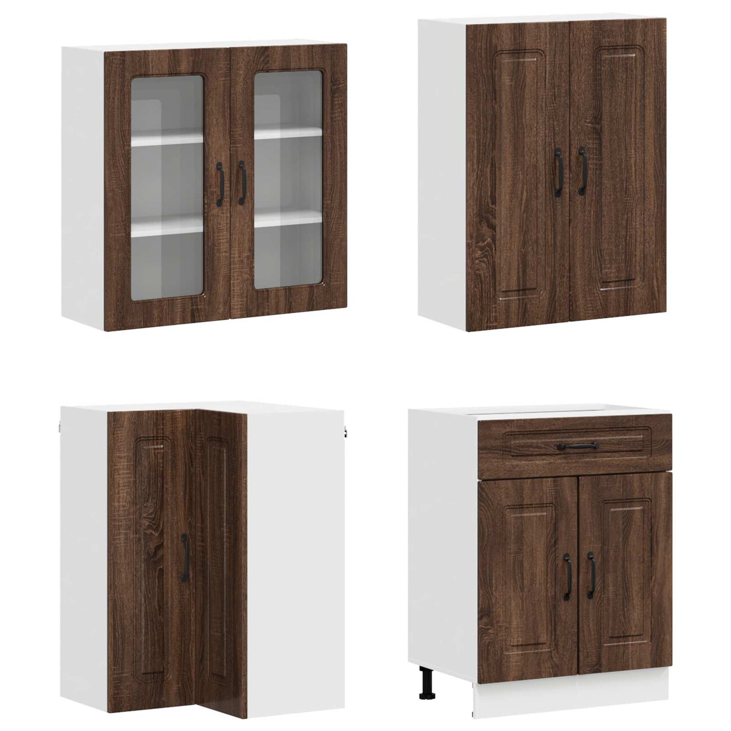 Kitchen Unit KALMAR 8 pcs Brown Oak Engineered Wood