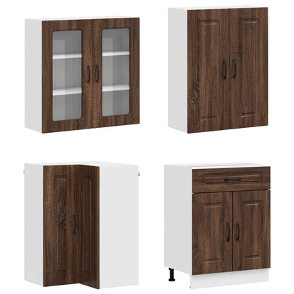 Kitchen Unit KALMAR 8 pcs Brown Oak Engineered Wood