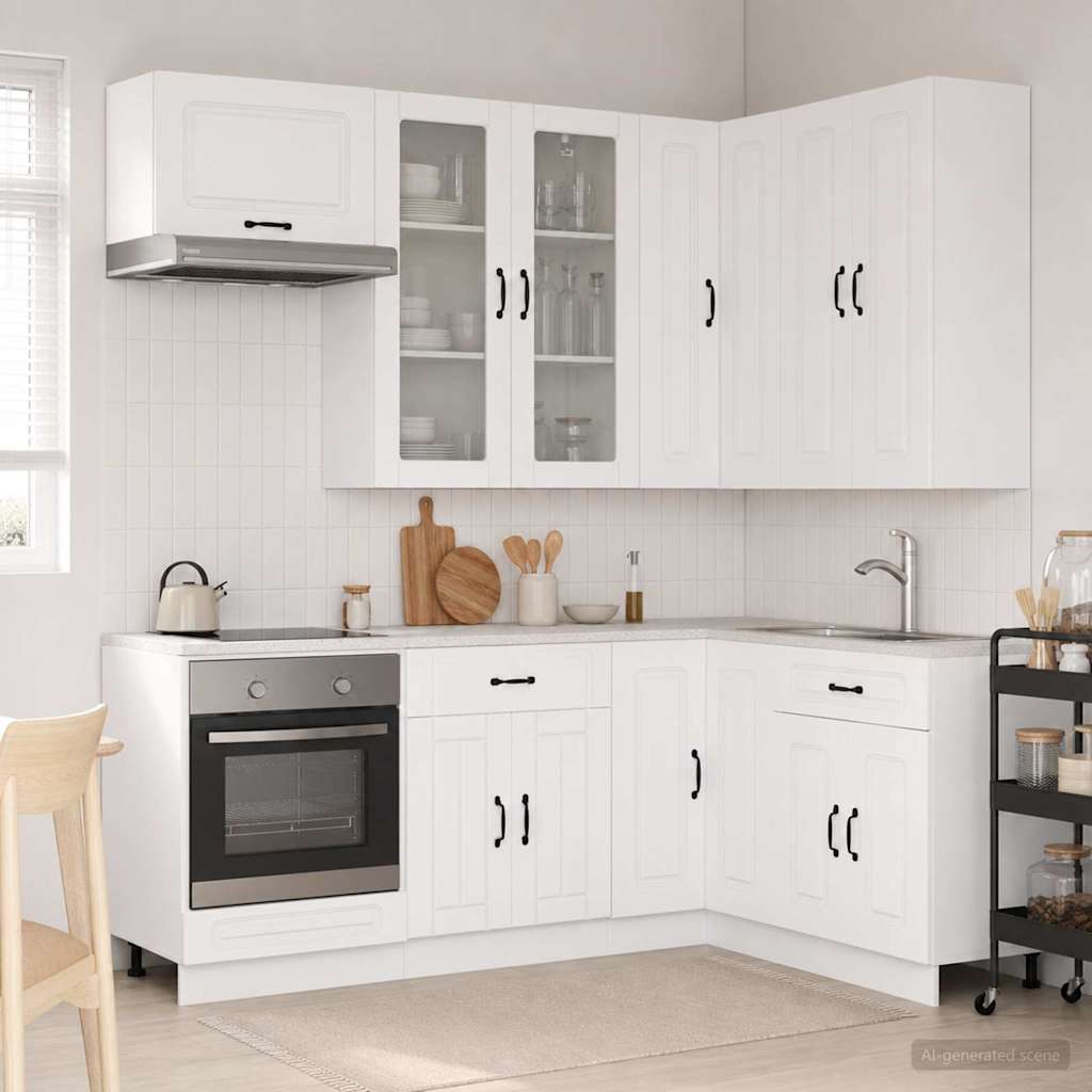 Kitchen Unit KALMAR 8 pcs White Engineered Wood
