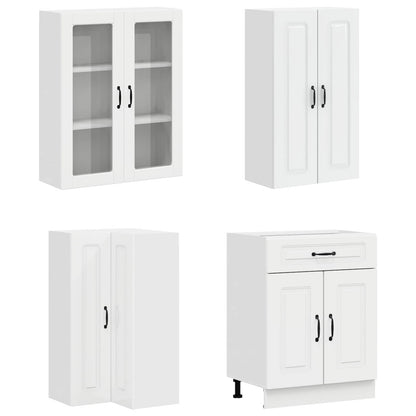 Kitchen Unit KALMAR 8 pcs High Gloss White Engineered Wood