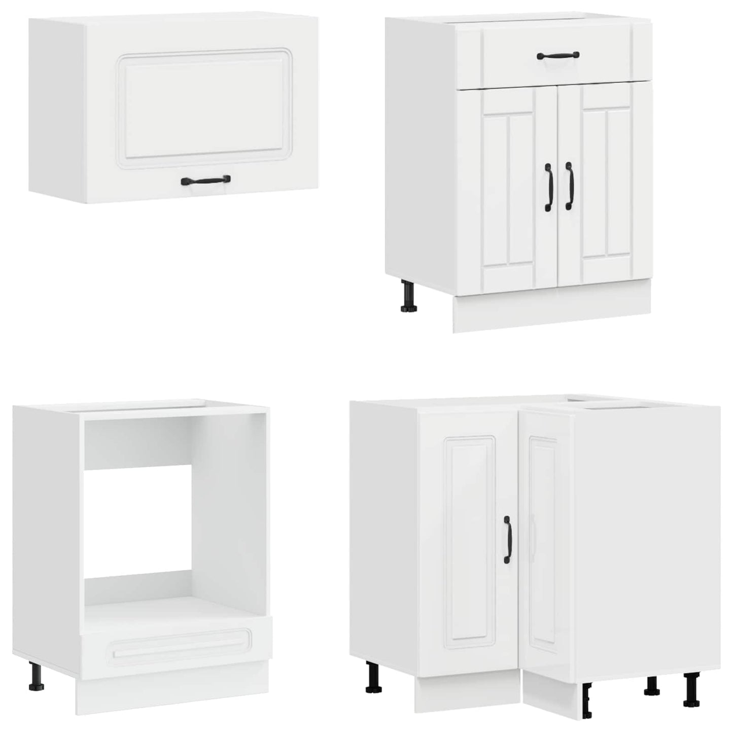 Kitchen Unit KALMAR 8 pcs High Gloss White Engineered Wood