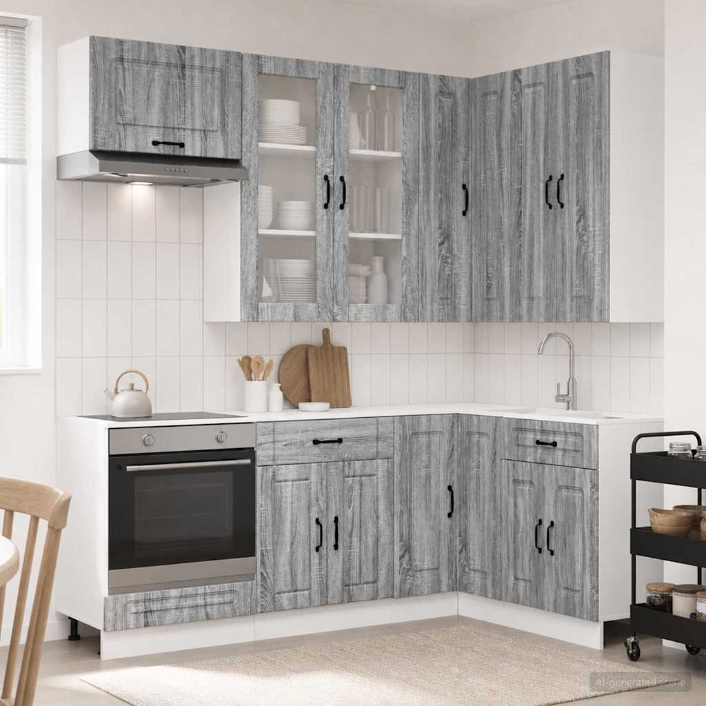 Kitchen Unit KALMAR 8 pcs Grey Sonoma Engineered Wood
