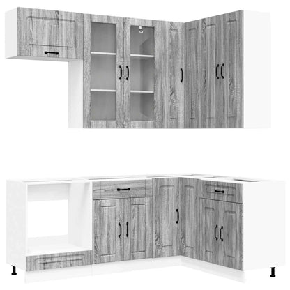 Kitchen Unit KALMAR 8 pcs Grey Sonoma Engineered Wood