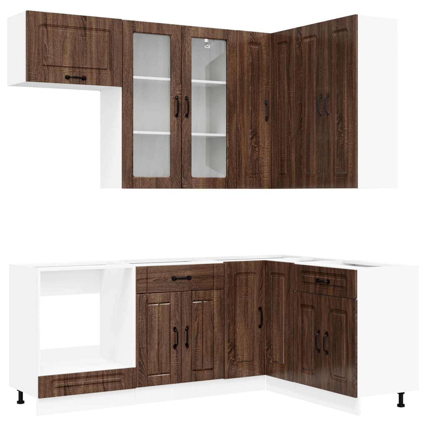 Kitchen Unit KALMAR 8 pcs Brown Oak Engineered Wood