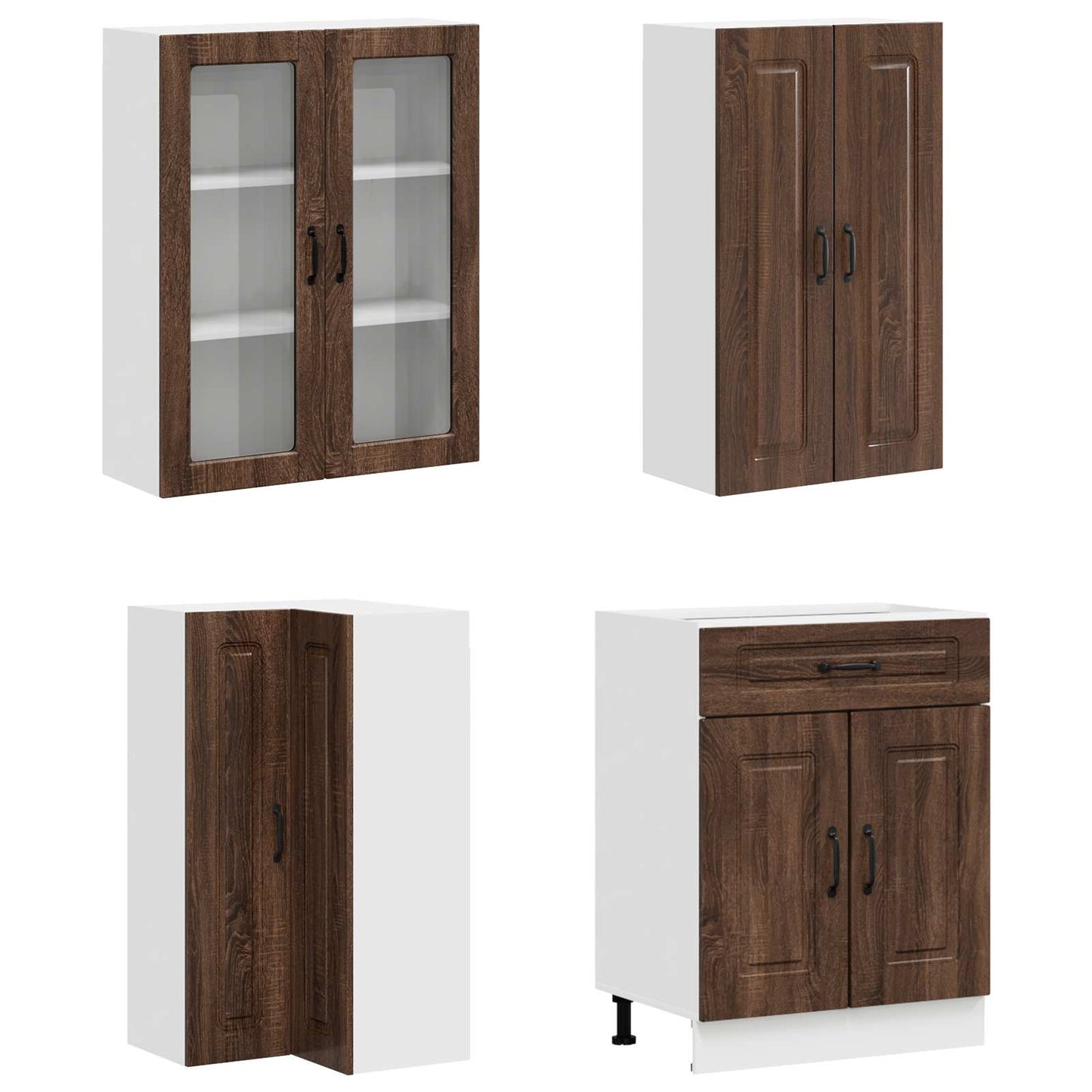 Kitchen Unit KALMAR 8 pcs Brown Oak Engineered Wood