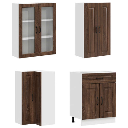 Kitchen Unit KALMAR 8 pcs Brown Oak Engineered Wood