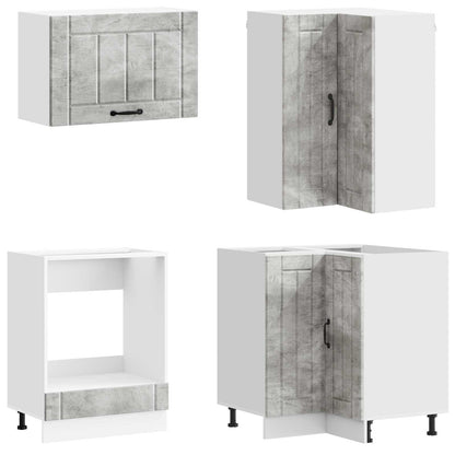 Kitchen Unit LUCCA 8 pcs Concrete Grey Engineered Wood