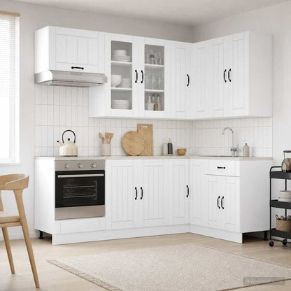 Kitchen Unit LUCCA 8 pcs High Gloss White Engineered Wood