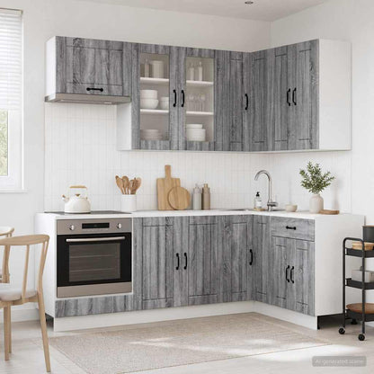 Kitchen Unit LUCCA 8 pcs Grey Sonoma Engineered Wood
