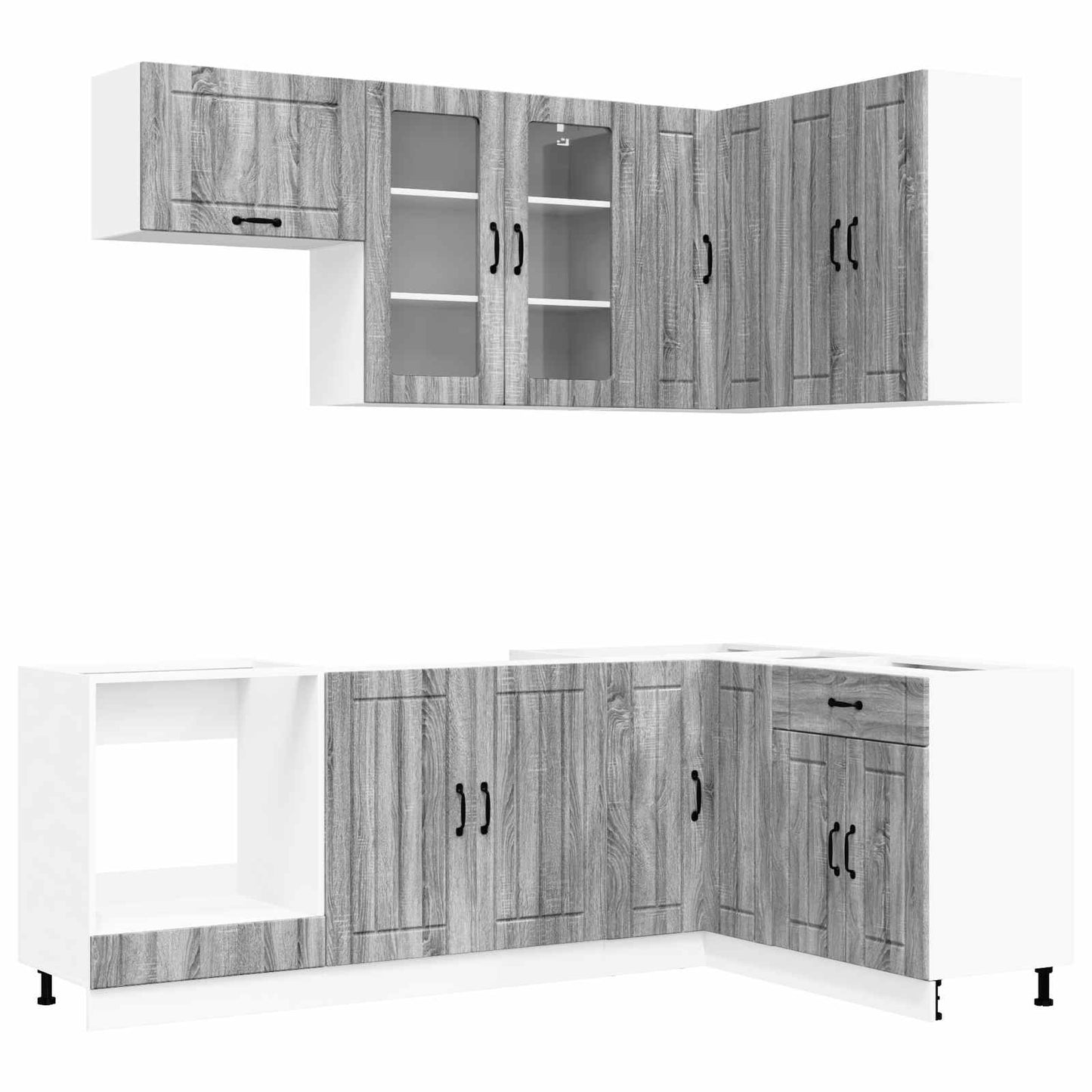 Kitchen Unit LUCCA 8 pcs Grey Sonoma Engineered Wood