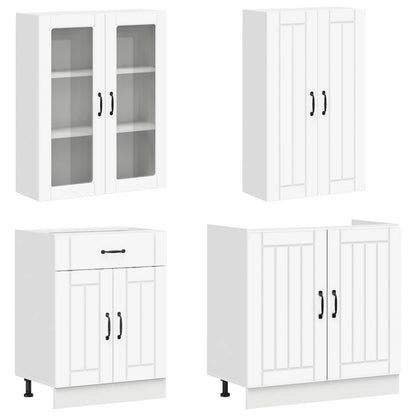 Kitchen Unit LUCCA 8 pcs White Engineered Wood