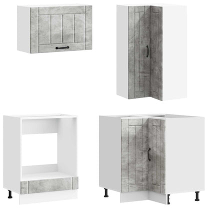 Kitchen Unit LUCCA 8 pcs Concrete Grey Engineered Wood