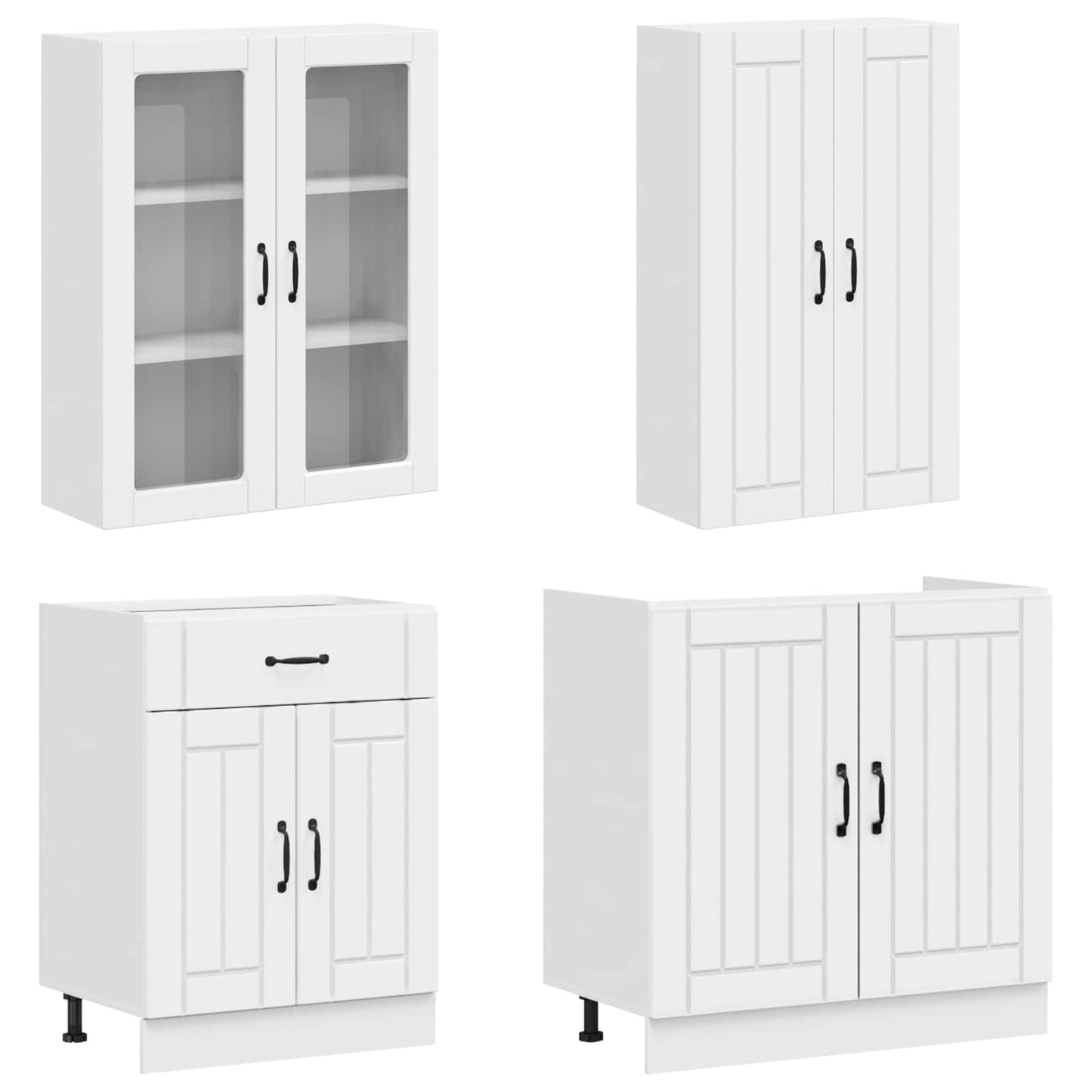 Kitchen Unit LUCCA 8 pcs High Gloss White Engineered Wood
