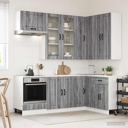 Kitchen Unit LUCCA 8 pcs Grey Sonoma Engineered Wood