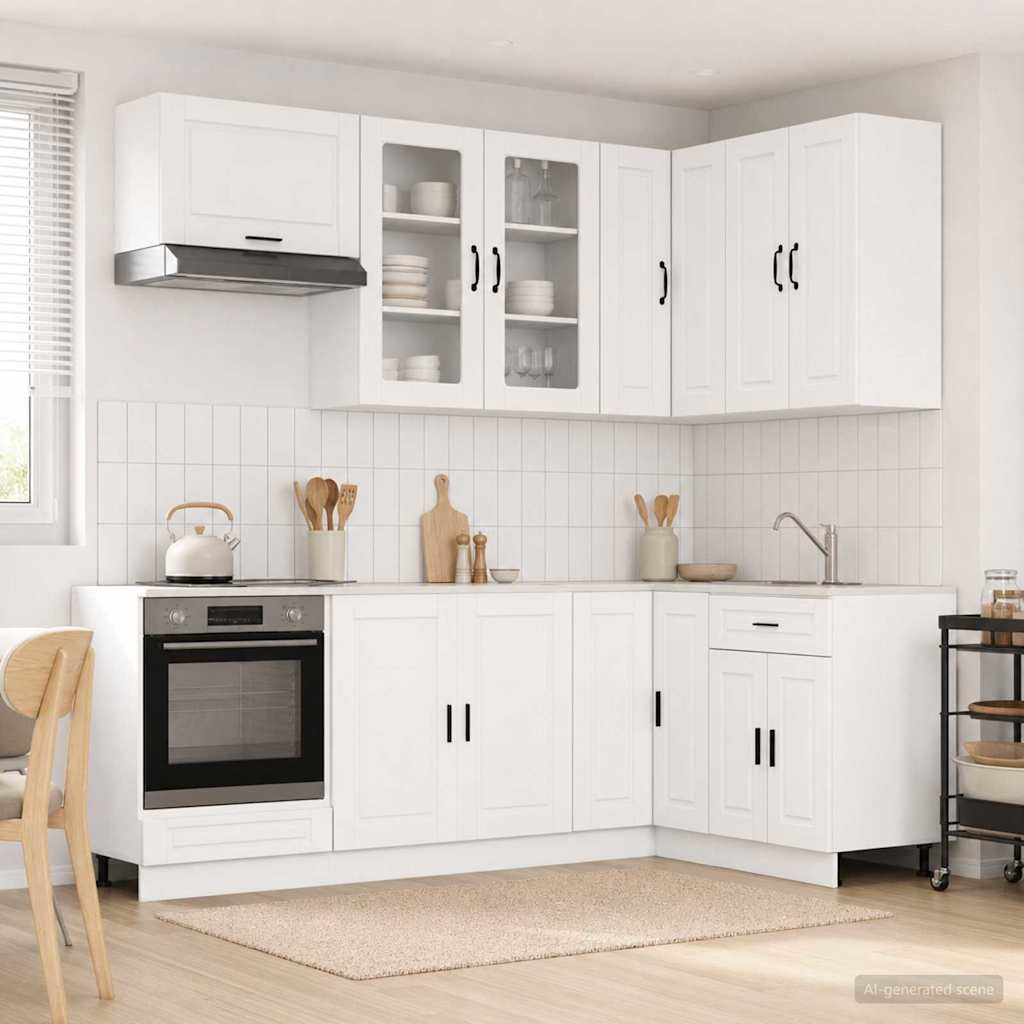 Kitchen Unit PORTO 8 pcs White Engineered Wood