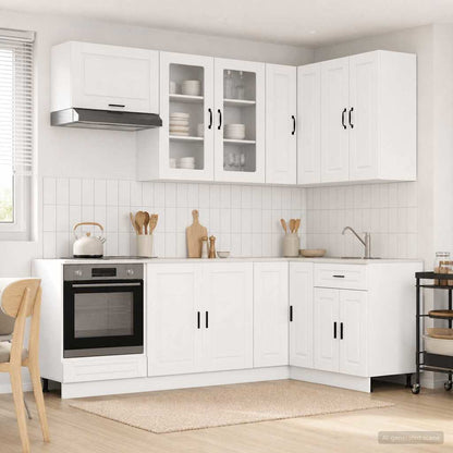 Kitchen Unit PORTO 8 pcs White Engineered Wood