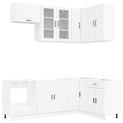 Kitchen Unit PORTO 8 pcs White Engineered Wood