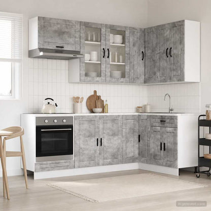Kitchen Unit PORTO 8 pcs Concrete Grey Engineered Wood