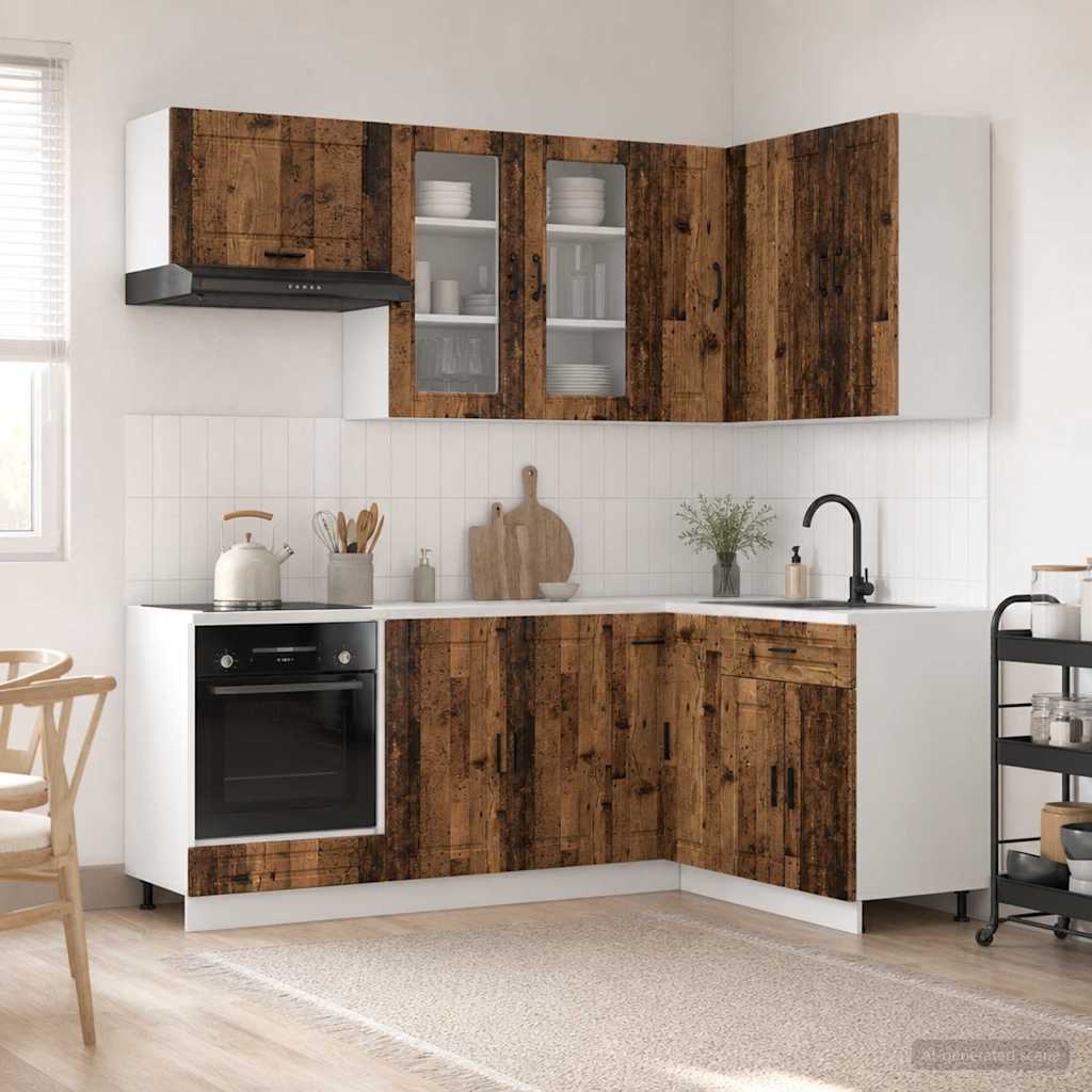 Kitchen Unit PORTO 8 pcs Old Wood Engineered Wood