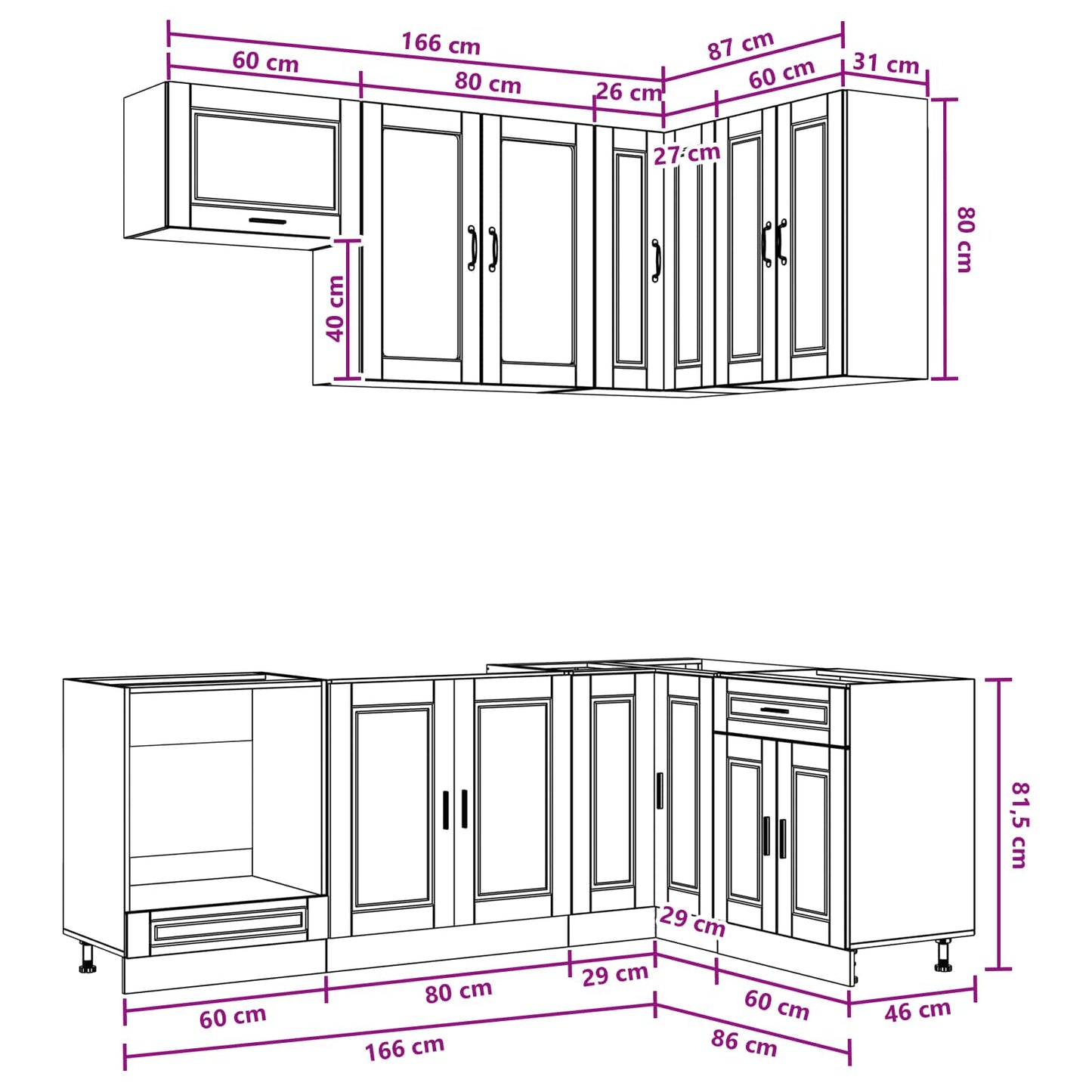 Kitchen Unit PORTO 8 pcs Artisan Oak Engineered Wood