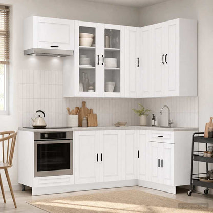 Kitchen Unit PORTO 8 pcs White Engineered Wood