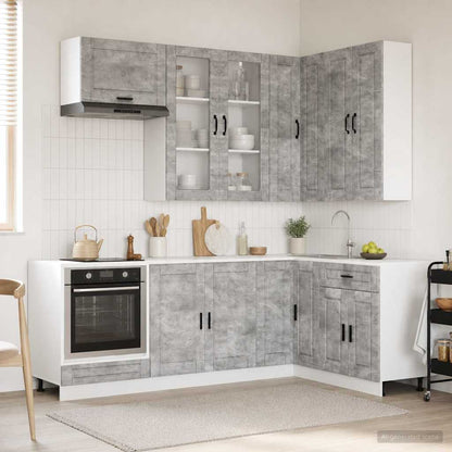 Kitchen Unit PORTO 8 pcs Concrete Grey Engineered Wood