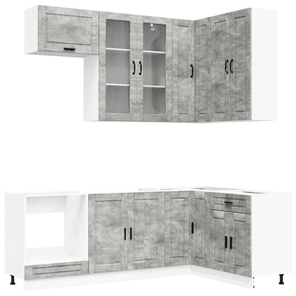Kitchen Unit PORTO 8 pcs Concrete Grey Engineered Wood
