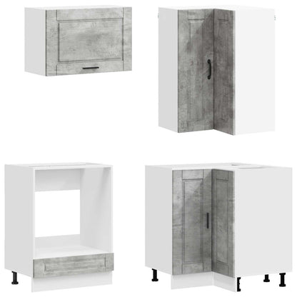 Kitchen Unit PORTO 8 pcs Concrete Grey Engineered Wood