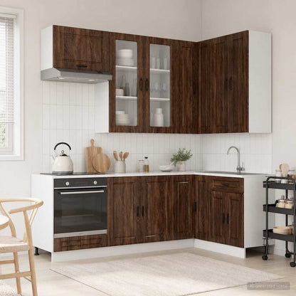 Kitchen Unit PORTO 8 pcs Brown Oak Engineered Wood
