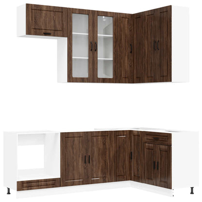 Kitchen Unit PORTO 8 pcs Brown Oak Engineered Wood