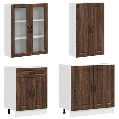 Kitchen Unit PORTO 8 pcs Brown Oak Engineered Wood
