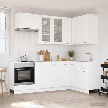 Kitchen Unit LYON 8 pcs White Engineered Wood