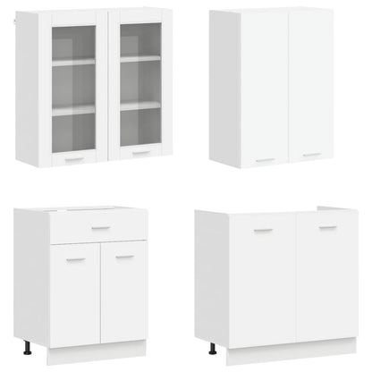 Kitchen Unit LYON 8 pcs White Engineered Wood