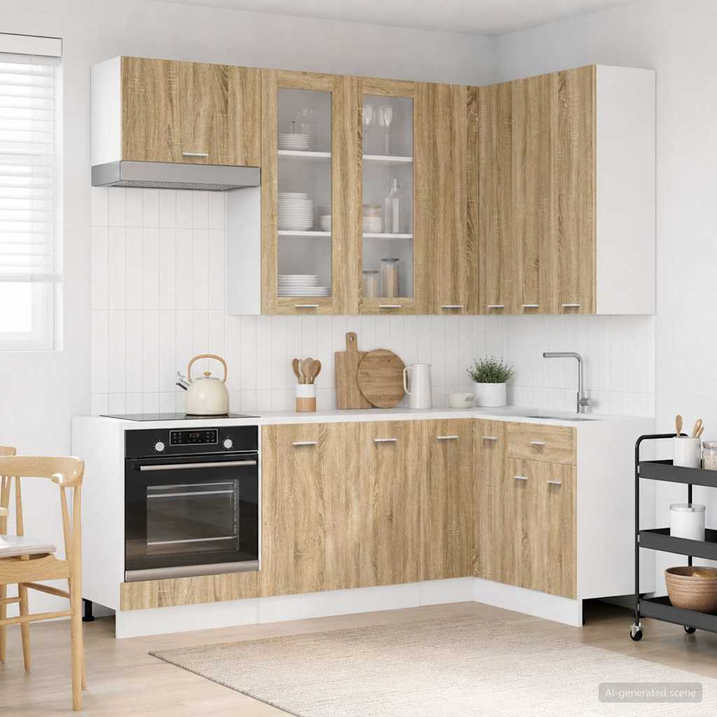 Kitchen Unit LYON 8 pcs Sonoma Oak Engineered Wood