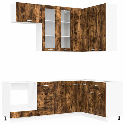 Kitchen Unit LYON 8 pcs Smoked Oak Engineered Wood