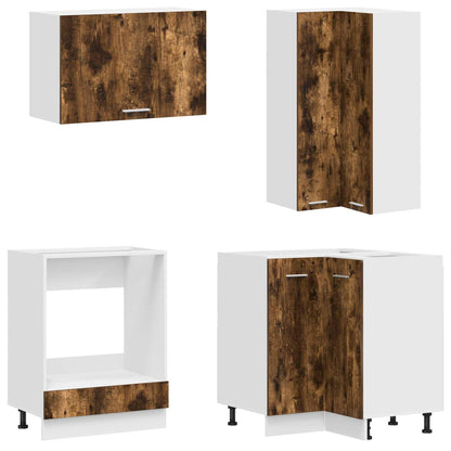 Kitchen Unit LYON 8 pcs Smoked Oak Engineered Wood