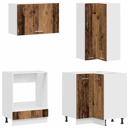 Kitchen Unit LYON 8 pcs Old Wood Engineered Wood