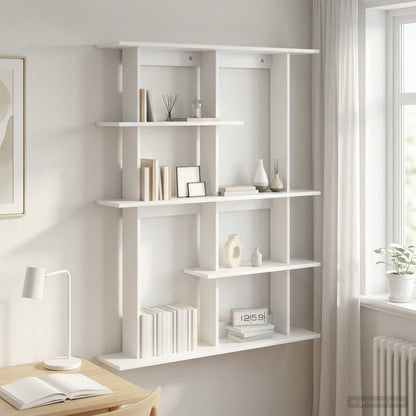 Wall Shelf White 102 x 20 x 130 cm Engineered Wood