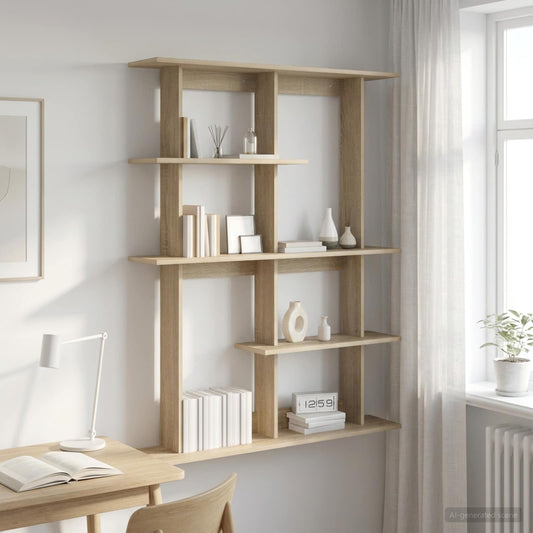 Wall Shelf Sonoma Oak 102 x 20 x 130 cm Engineered Wood