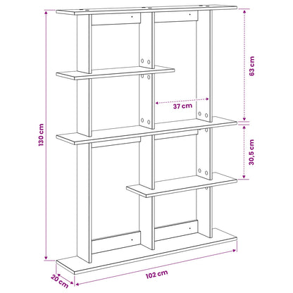 Wall Shelf Sonoma Oak 102 x 20 x 130 cm Engineered Wood