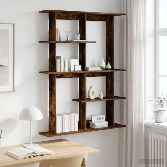 Wall Shelf Smoked Oak 102 x 20 x 130 cm Engineered Wood