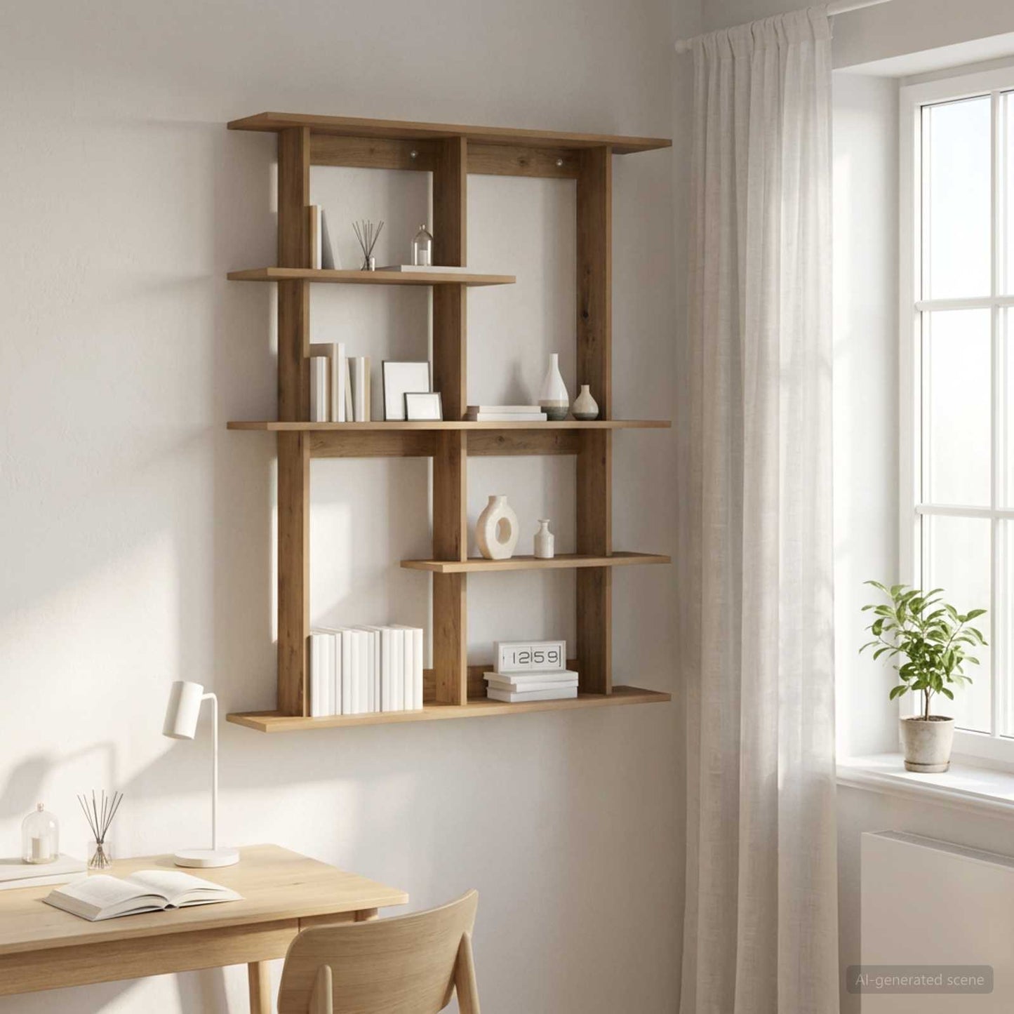 Wall Shelf Artisan Oak 102 x 20 x 130 cm Engineered Wood