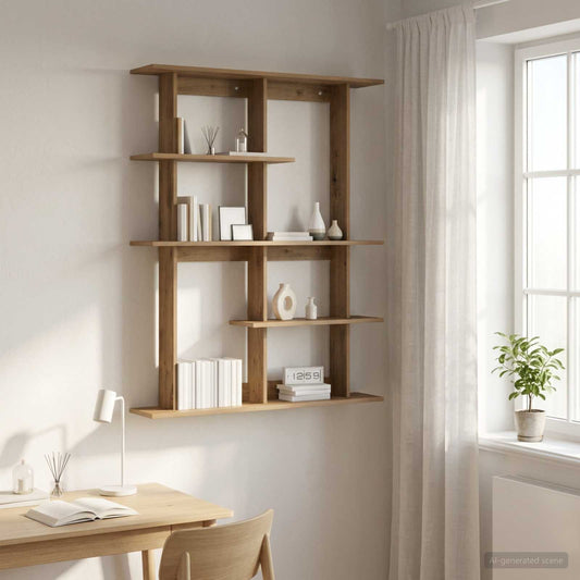 Wall Shelf Artisan Oak 102 x 20 x 130 cm Engineered Wood